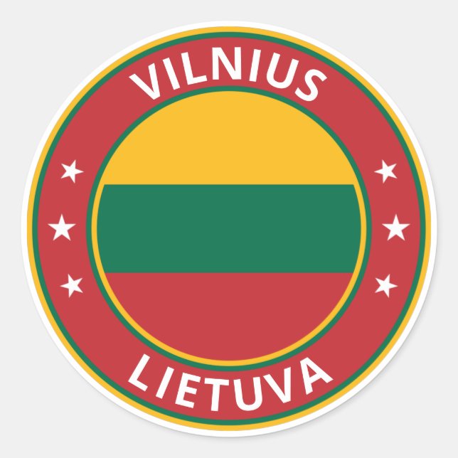 Global Traveller - Vilnius, Lietuva | Litauen Runder Aufkleber (Vorderseite)