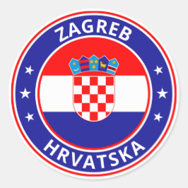 Global Traveller - Zagreb, Hrvatska | Kroatien Runder Aufkleber