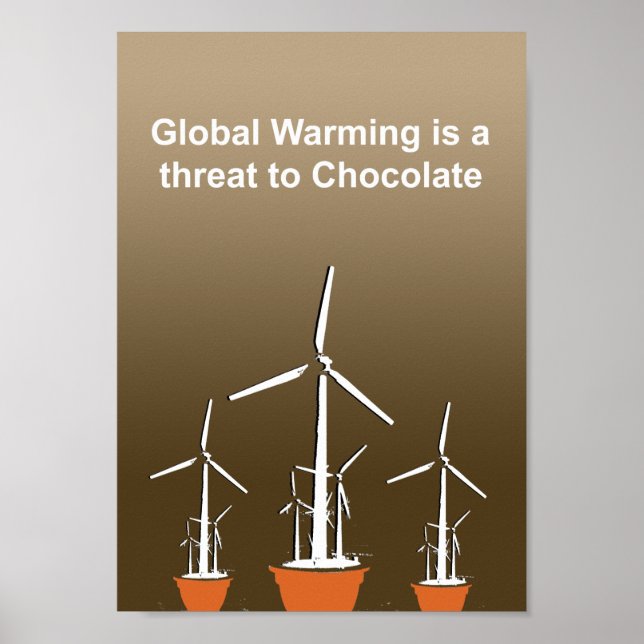 Global Warming is a threat to chocolate - Poster (Vorne)