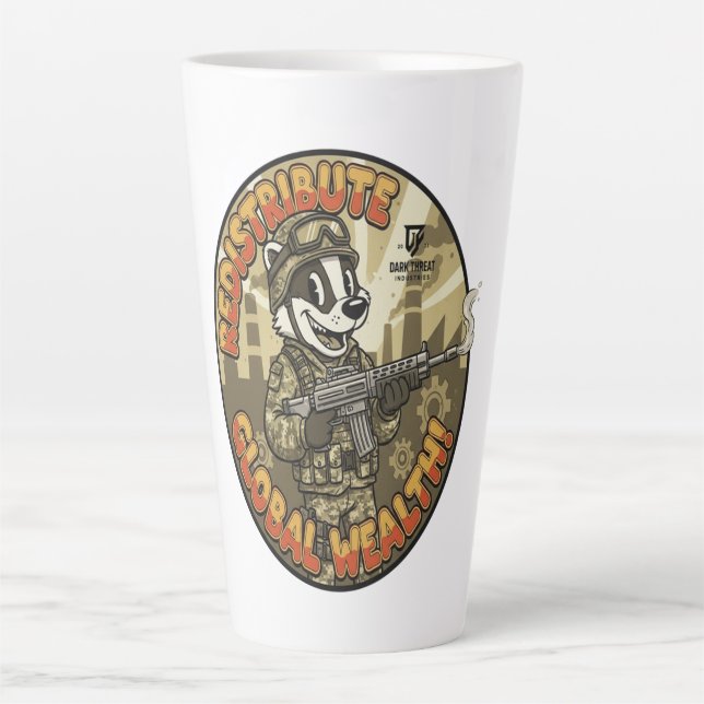 Global Wealth Badger Latte Mug (Devant)