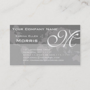 Globale berufliche elegante Monogramm-Weltkarte Visitenkarte