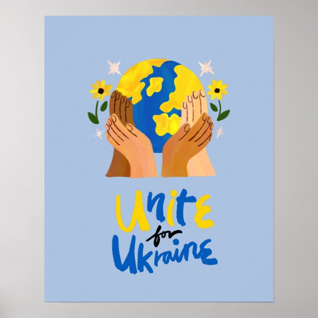 Globale Einheit für die Ukraine Poster (Vorne)
