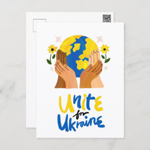 Globale Einheit für die Ukraine Postkarte
