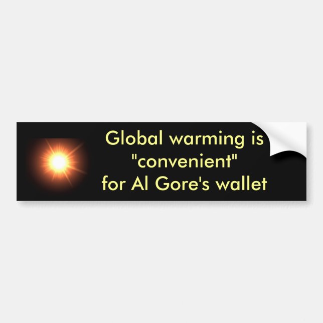 Globale Erwärmung ist für Al Gore Geldbörse bequem Autoaufkleber (Vorne)