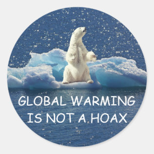 GLOBALE ERWÄRMUNG IST NICHT ein SCHERZ, polar Runder Aufkleber