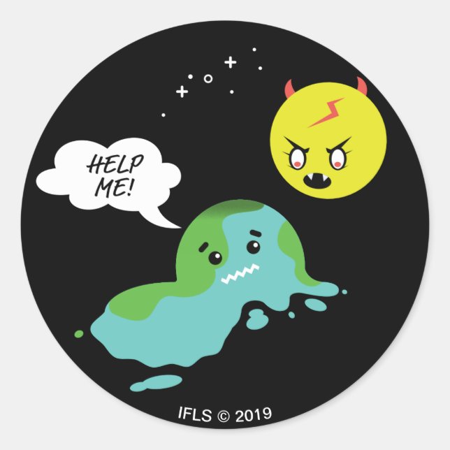 Globale Erwärmung Runder Aufkleber (Vorderseite)