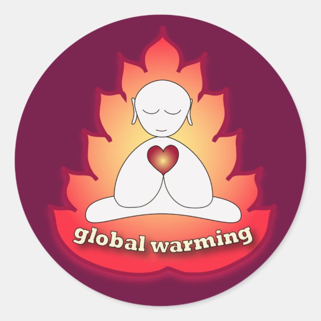 globale Erwärmung Runder Aufkleber (Vorderseite)