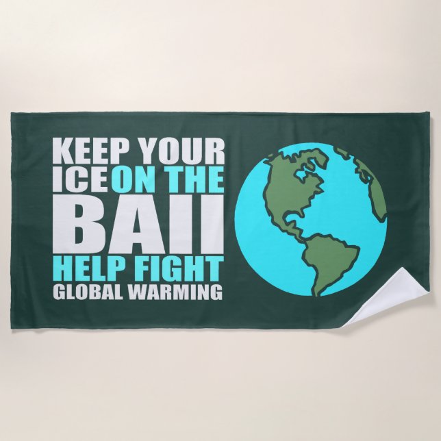 Globale Erwärmung Strandtuch (Vorderseite)