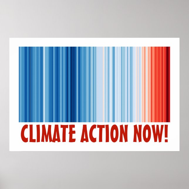 Globale Erwärmung Streifen Klimawandel Erde Öko Poster (Vorne)