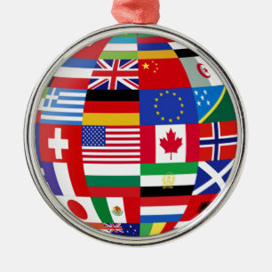 Globale Flaggen-Andenken-Verzierung Ornament Aus Metall
