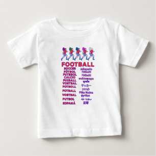 Globale Frauenfußball-Mehrsprachige Namen Sportfan Baby T-shirt