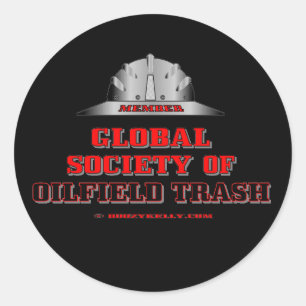 Globale Gesellschaft des Ölfeld-Abfalls, Runder Aufkleber
