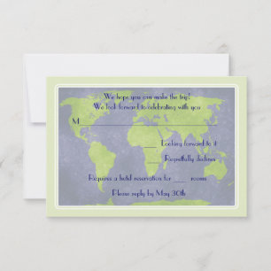Globale Hochzeitsantwortkarte für das Reiseziel RSVP Karte