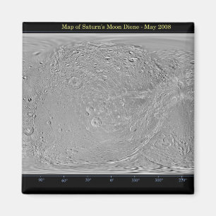 Globale Karte von Saturns Mond Dione Magnet