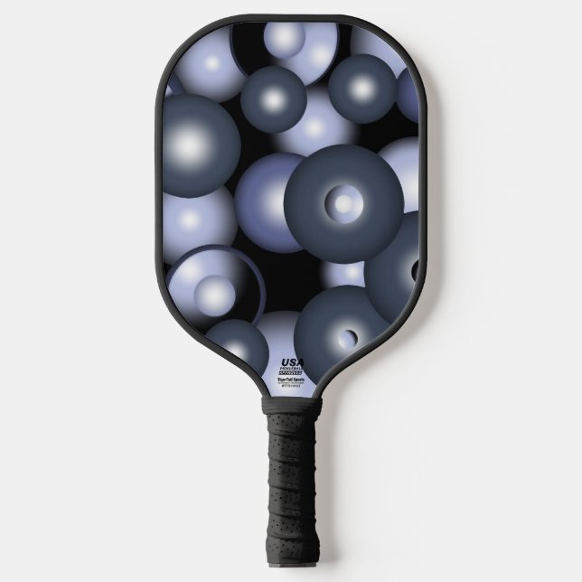 Globale konzentrische Zirkel-Orbitalkunst Abstrakt Pickleball Schläger (Vorderseite)