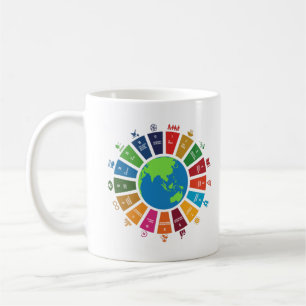 Globale Nachhaltigkeitsziele 2030 Rett Planet Erde Kaffeetasse