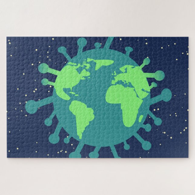 Globale Pandemie (Viruspartikeln) (Virusinfektion) (Horizontal)