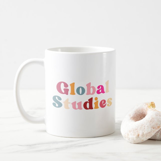 Globale Retro-Studien T - Shirt Kaffeetasse (Mit Donut)