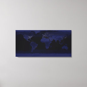 Globale Sicht auf die Lichter der Erde Leinwanddruck