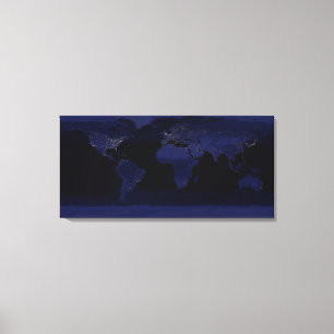 Globale Sicht auf die Lichter der Erde Leinwanddruck