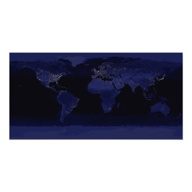 Globale Sicht auf die Lichter der Stadt Fotodruck (Vorne)
