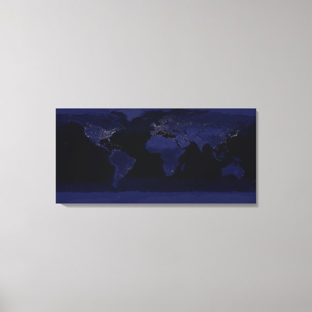 Globale Sicht auf die Lichter der Stadt Leinwanddruck (Vorderseite)