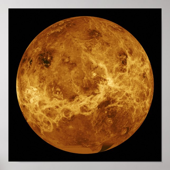 Globale Sicht auf die Oberfläche der Venus Poster (Vorne)