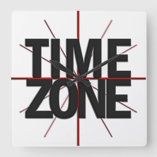 Globale TImezone-Wall-Uhr Quadratische Wanduhr