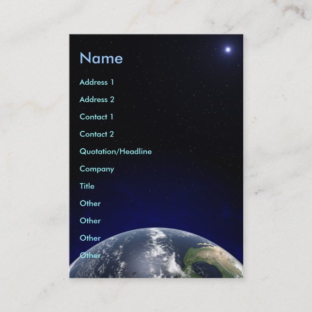 Globale Visitenkarte (Vorderseite)