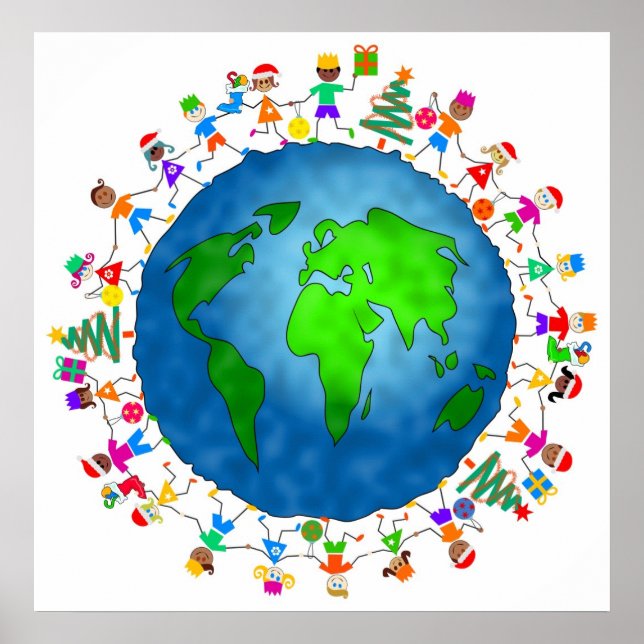 Globale Weihnachtskinder Poster (Vorne)