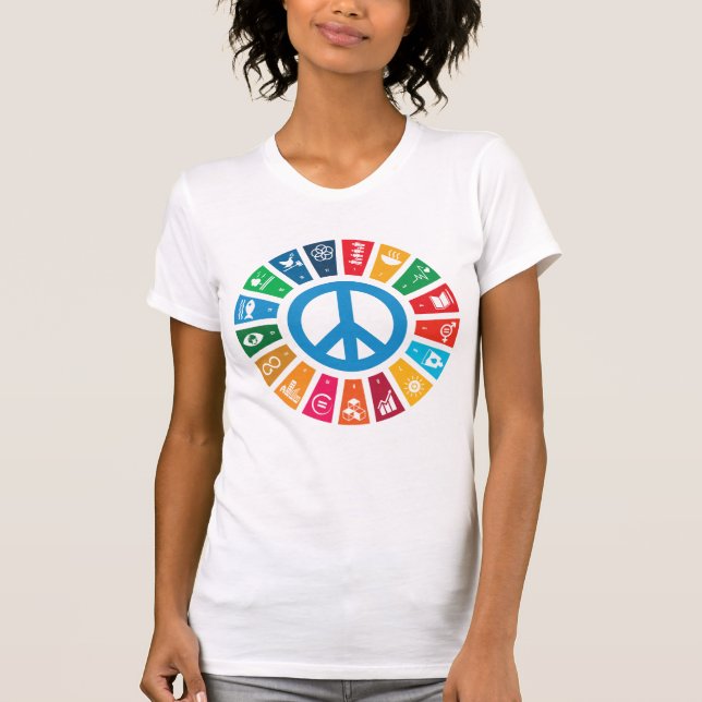 Globale Ziele für die Nachhaltigkeit des Friedens T-Shirt (Vorderseite)
