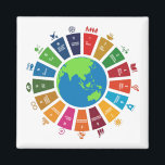 Globale Ziele UN SDG 2030 Magnet<br><div class="desc">Global Goals UN SDG 2030 Poster Shirts Tasse Leinwand Large Size Wall Art Decals Nr. GlobalGoals #UNSDG #sdg2030 #Poster #Shirts #Tasse #LargeSize #WallArt #Decals #Gifts</div>