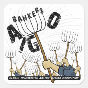 Globaler Aufstand gegen den Beruf des Bankers Quadratischer Aufkleber