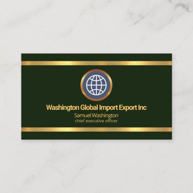 Globaler Export von einfachem grünem Gold grenzt a Visitenkarte (Vorderseite)