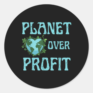 Globaler Planet für gewinnbringende Klimaveränderu Runder Aufkleber