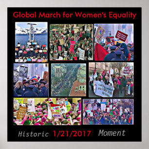 Globales März für das gleichberechtigte Frauenplak Poster