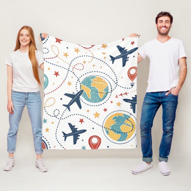 Globales Reiseflugmuster (1) Fleecedecke (Beispiel)