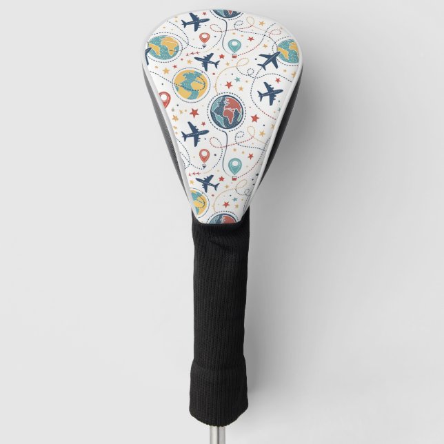 Globales Reiseflugmuster (1) Golf Headcover (Vorderseite)