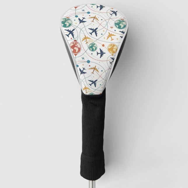 Globales Reiseflugmuster (2) Golf Headcover (Vorderseite)