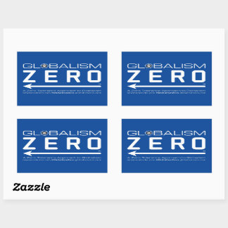 Globalism Zero™ Logo-Aufkleber für weiße Linie Rechteckiger Aufkleber