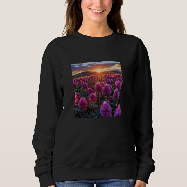 Globe Amaranth Blume Field Beautiful Sunset Graph Sweatshirt (Vorderseite)