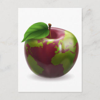 Globe Apple Concept Illustration Postkarte