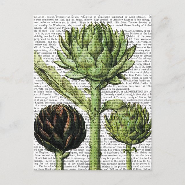 Globe Artichoke Print 2 Postkarte (Vorderseite)