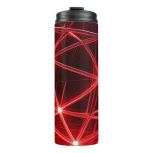 Globe aus rotem Glas auf dem Sockel mit Schnittlin Thermosbecher