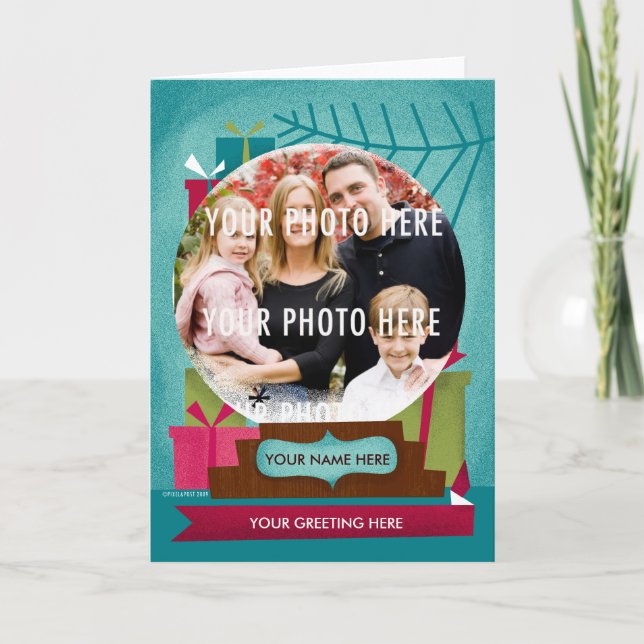 Globe de neige de vacances :  Une carte faite sur (Devant)