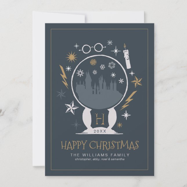Globe de neige HOGWARTS™ | Bonne invitation à Noël (Devant)