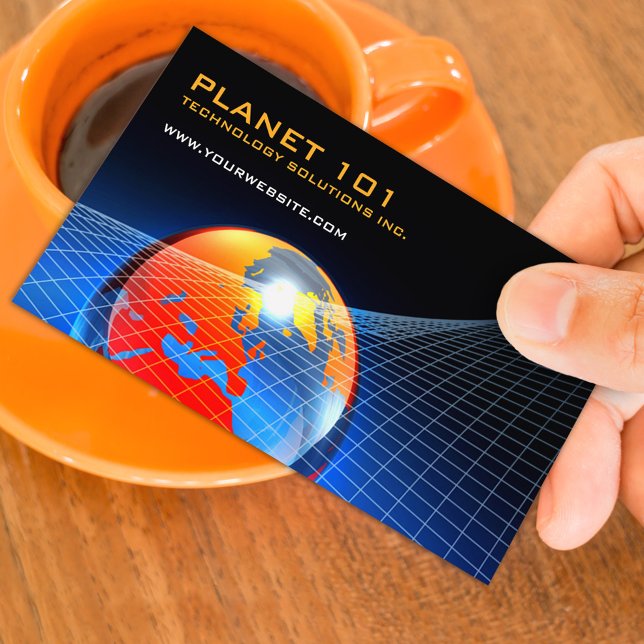 Globe Grid Business Card Visitenkarte (Von Creator hochgeladen)