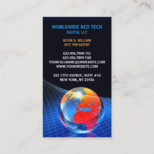 Globe Grid Business Card Visitenkarte