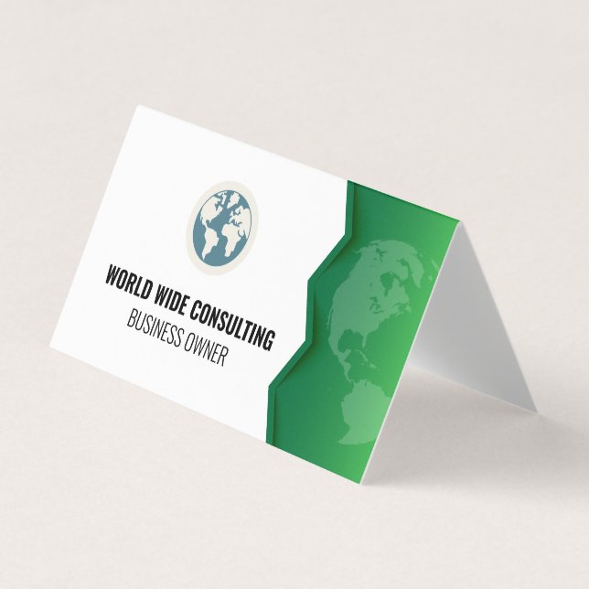 Globe Icon | Grüne Erde Visitenkarten (Vorderseite)