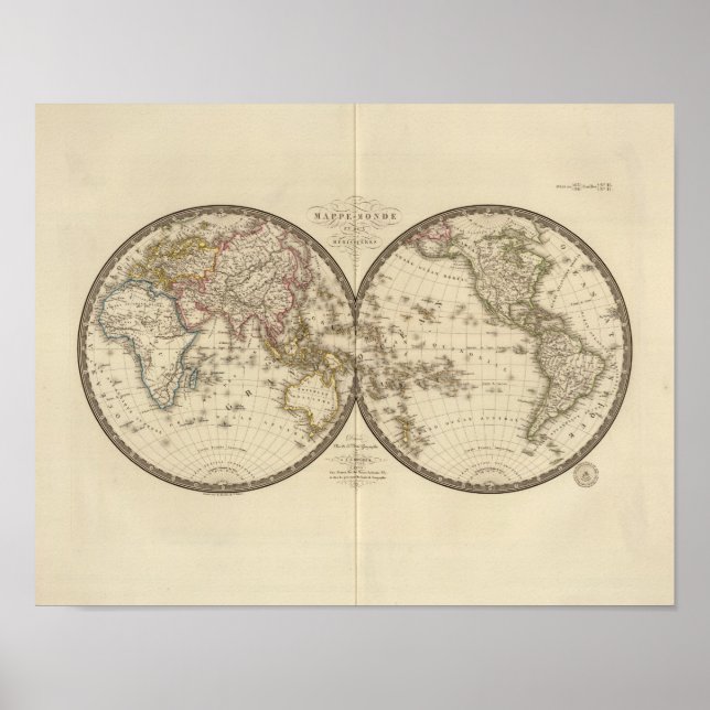 Globe in zwei Hemisphären Poster (Vorne)